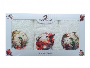 VLK 30x50 BASKILI 3'LÜ EL HAVLUSU